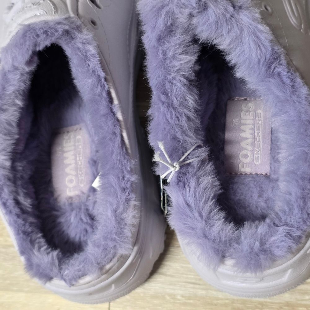 🔥NWT Skechers Lavender Foamies D'Lites 2.0 Warm & Cozy Shoes Size 8 - Picture 7 of 7
